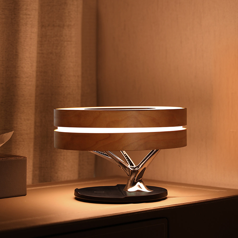 Round Intelligent Music Bluetooth Speaker Bed Lamp